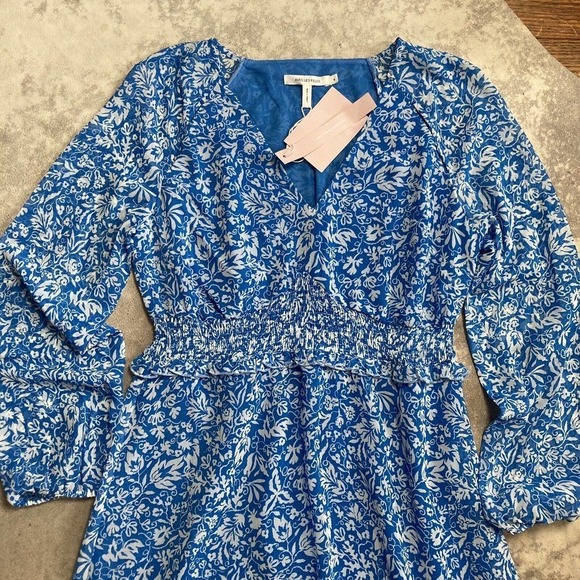 AVEC LES FILLES Tiered Floral Maxi Long Dress Daphne Blue Womens Size 4‎ … - Picture 2 of 13